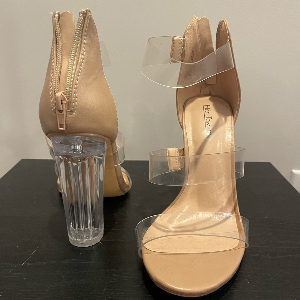 Womens clear nude high heels